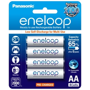 4 x Eneloop Ni–MH Rechargeable AA Batteries